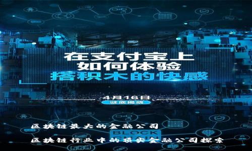 区块链最大的金融公司
区块链行业中的顶尖金融公司探索