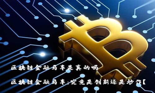 区块链金融马车是真的吗

区块链金融马车：究竟是创新还是炒作？