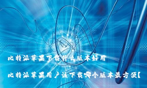 比特派苹果下载什么版本好用

比特派苹果用户该下载哪个版本最方便？