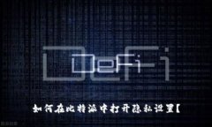 如何在比特派中打开隐私设置？